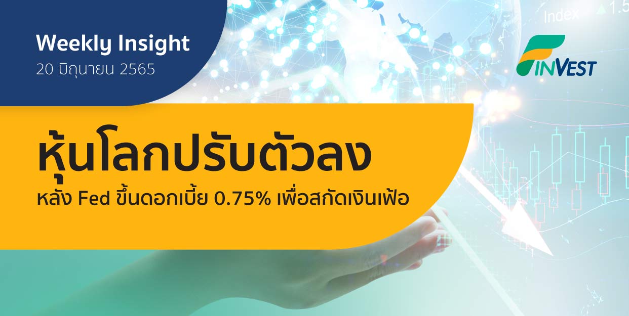 Weekly Insight 20 มิ.ย. 2565 | หุ้นโลกปรับตัวลง หลัง Fed ขึ้นดอกเบี้ย 0.75% เพื่อสกัดเงินเฟ้อ