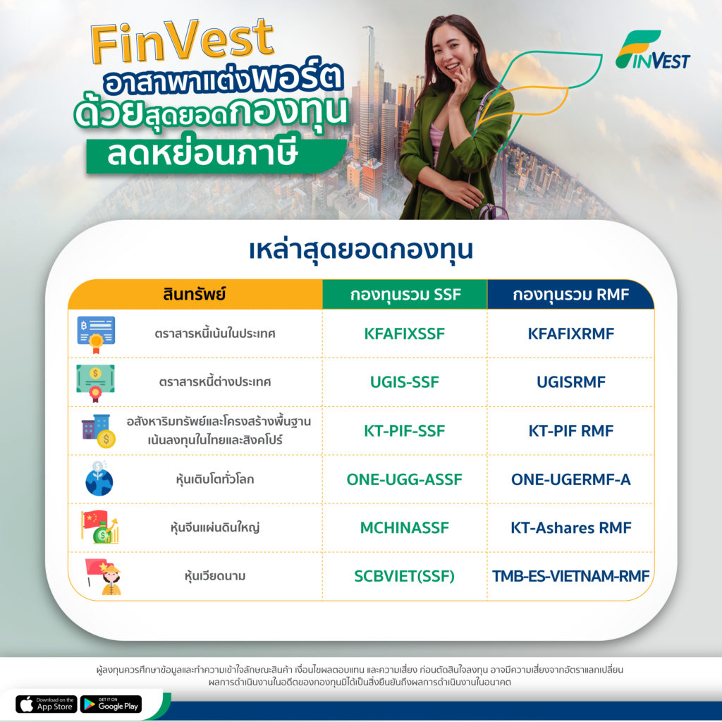 FinVest ขออาสาพาแต่งพอร์ต ด้วยเหล่ายอดกองทุนลดหย่อนภาษี 