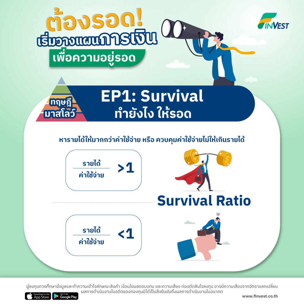 ต้องรอด ! เริ่มวางแผนการเงินเพื่อความอยู่รอด
มาสโลว์ EP1: Survival